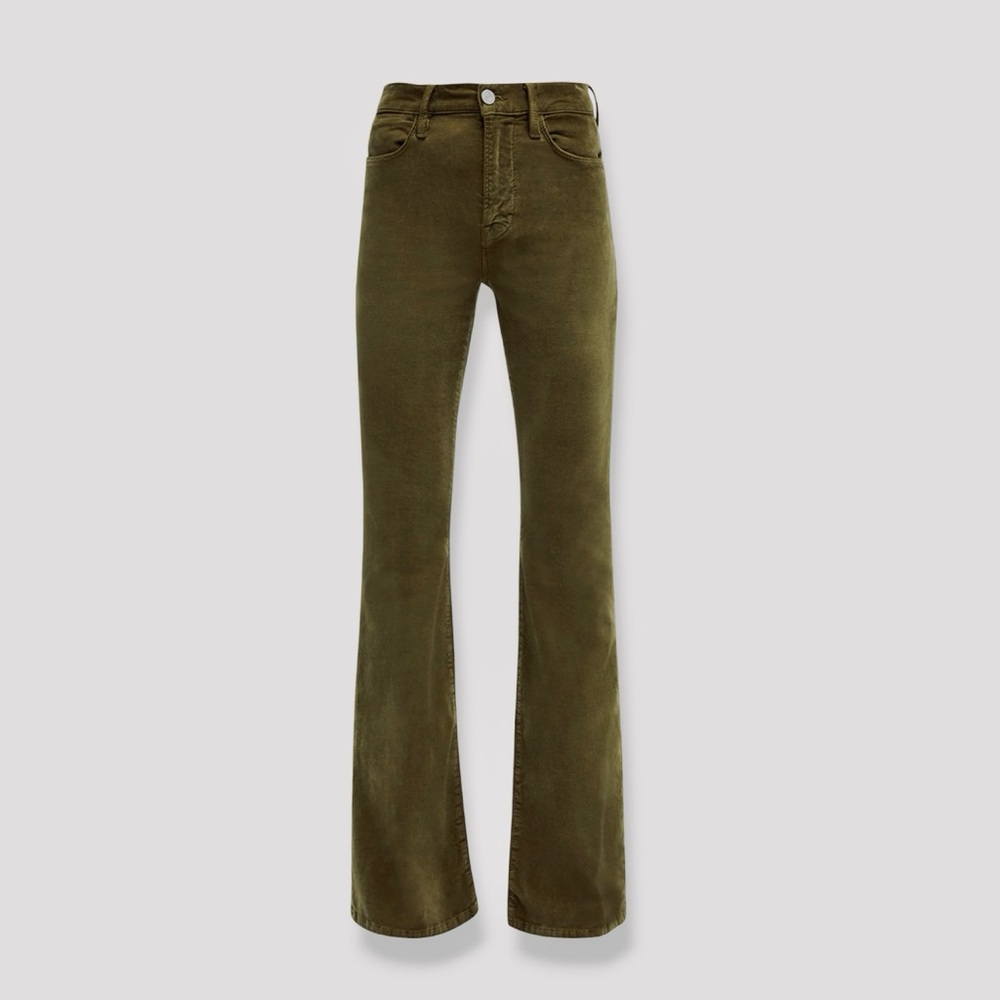 NWOT FRAME Le High Flare Cord Jeans in Green
